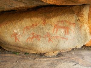 ancient cave paintings at anegundi